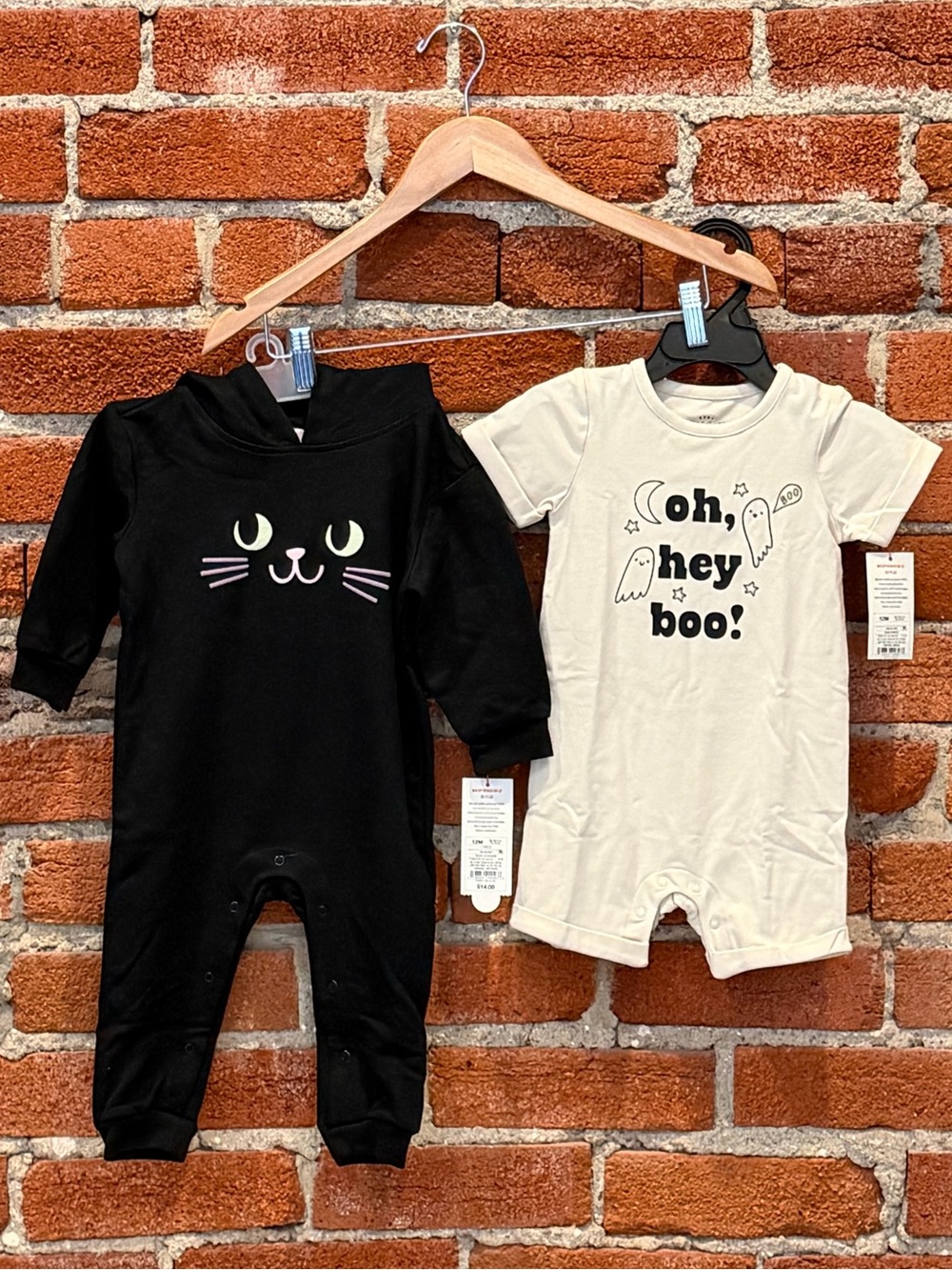🖤💜 NWT Cat & Jack Halloween Baby Outfit Bundle  - Rompers - Black Cat - Ghost 💜🖤